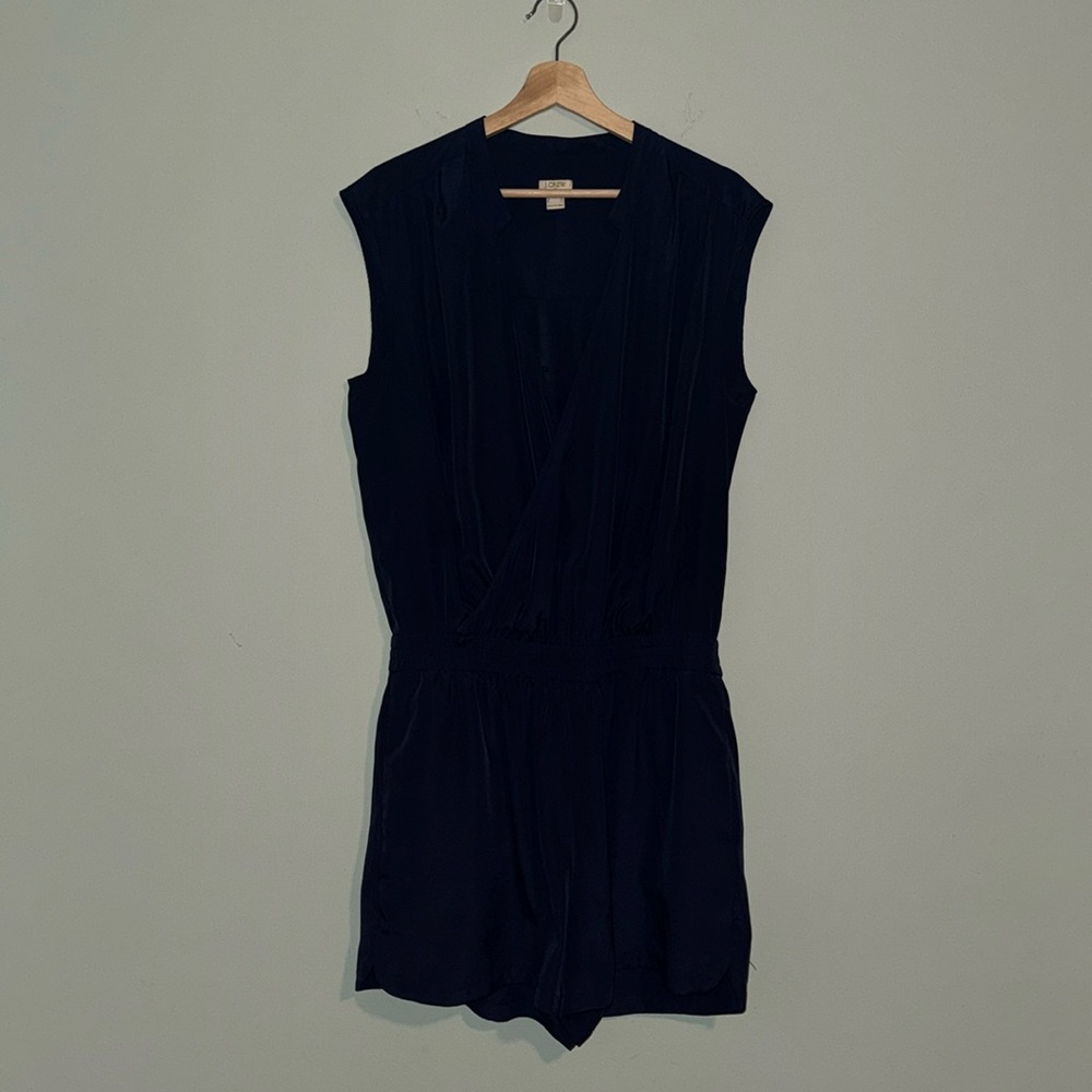 J. Crew Factory navy v-neck romper